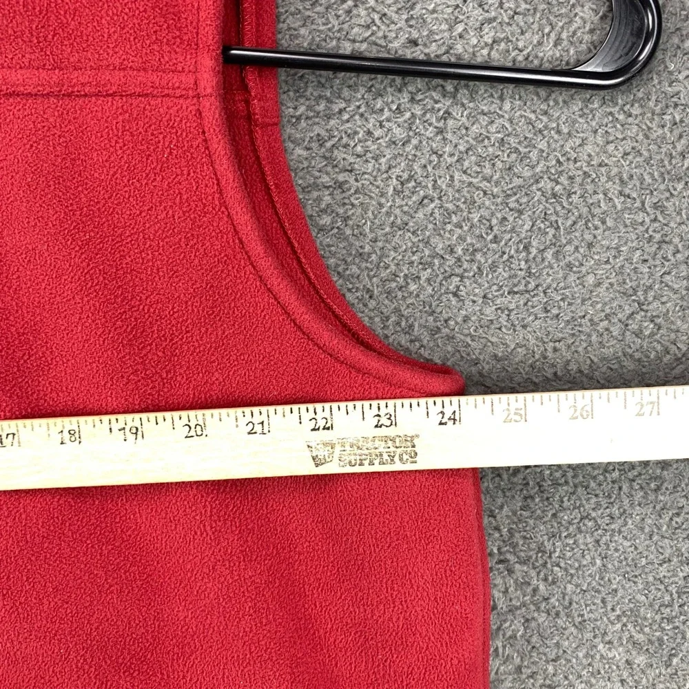 Duluth Trading Co. Mens L Fleece‎ Vest Full Zip Mock Neck Red Sleeveless
